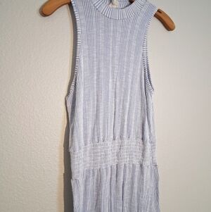 Soft Sleeveless Blue And White Sweater Dress Caution To The Wind Small